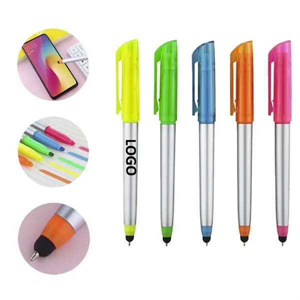 Multi-Function Stylus Pen with Highlighter and Ballpoint - Multi-Function Stylus Pen with Highlighter and Ballpoint - Image 0 of 1