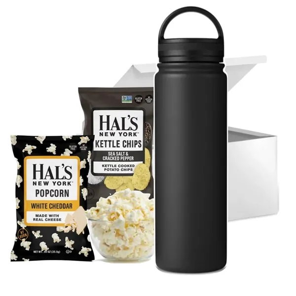 Stainless Steel 24 oz Bottle with Snacks Boxed - Stainless Steel 24 oz Bottle with Snacks Boxed - Image 2 of 6