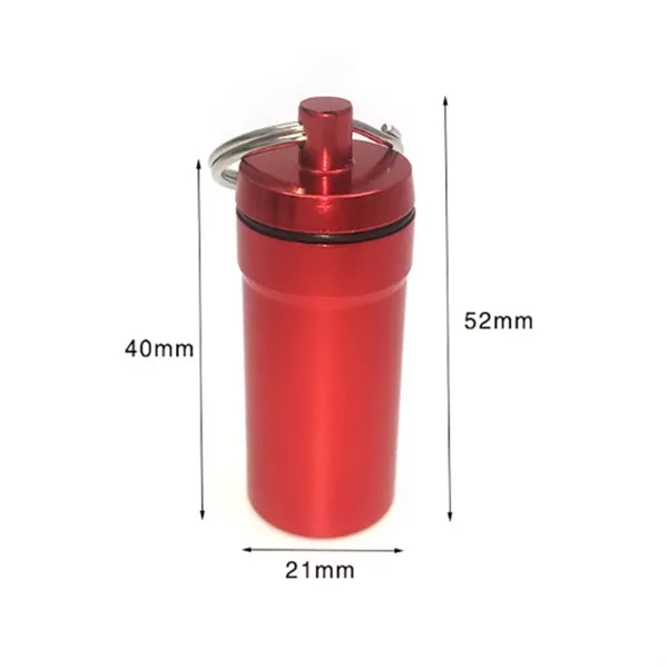 Aluminum Keychain Storage Capsule with Waterproof Seal - Aluminum Keychain Storage Capsule with Waterproof Seal - Image 1 of 5