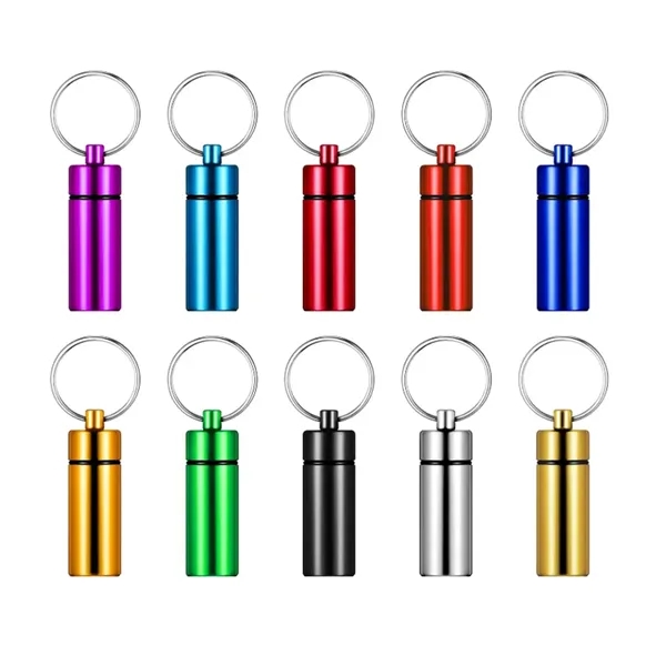 Aluminum Keychain Storage Capsule with Waterproof Seal - Aluminum Keychain Storage Capsule with Waterproof Seal - Image 2 of 5
