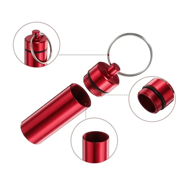 Aluminum Keychain Storage Capsule with Waterproof Seal - Aluminum Keychain Storage Capsule with Waterproof Seal - Image 3 of 5