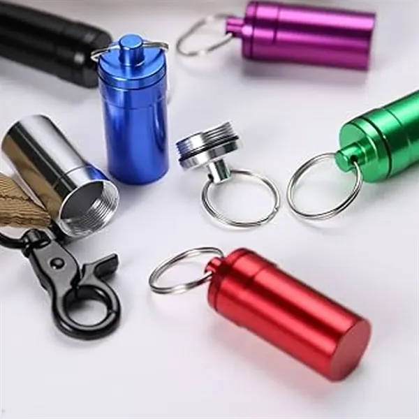 Aluminum Keychain Storage Capsule with Waterproof Seal - Aluminum Keychain Storage Capsule with Waterproof Seal - Image 5 of 5