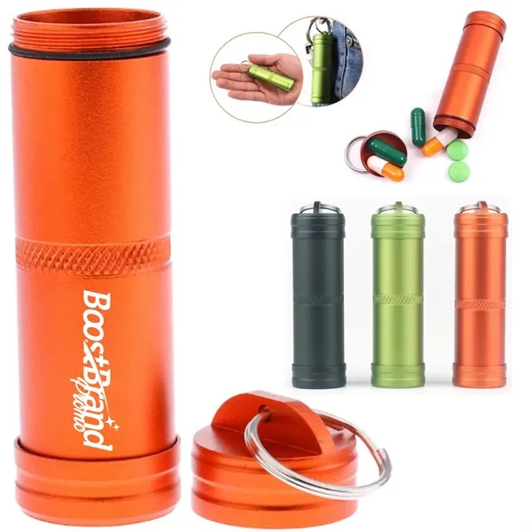 Aluminum Keychain Storage Tube with Waterproof Seal - Aluminum Keychain Storage Tube with Waterproof Seal - Image 0 of 5