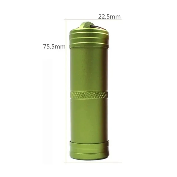 Aluminum Keychain Storage Tube with Waterproof Seal - Aluminum Keychain Storage Tube with Waterproof Seal - Image 1 of 5