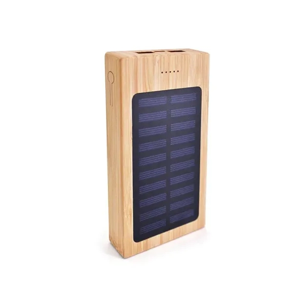 Solar Panel 8000mAh Bamboo Power Bank - Solar Panel 8000mAh Bamboo Power Bank - Image 1 of 2