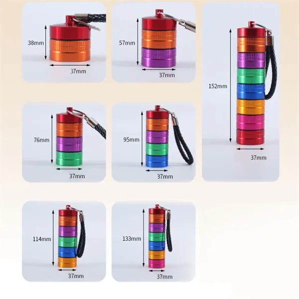 Stackable Aluminum Pill Organizer Keychain - Stackable Aluminum Pill Organizer Keychain - Image 1 of 4