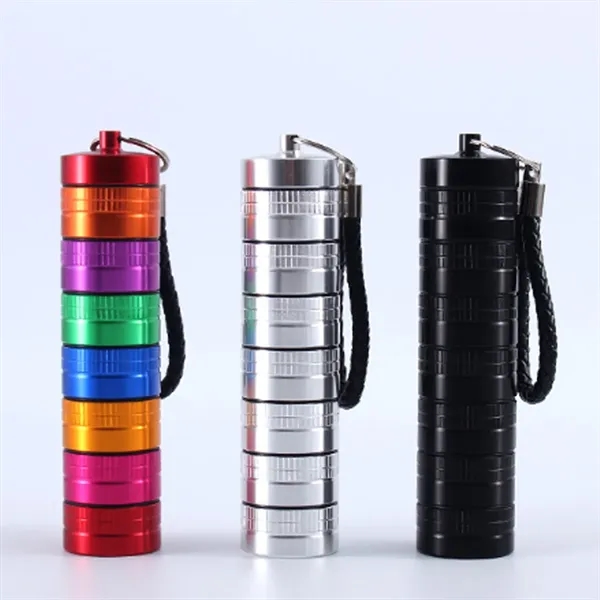 Stackable Aluminum Pill Organizer Keychain - Stackable Aluminum Pill Organizer Keychain - Image 2 of 4