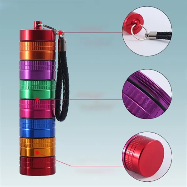 Stackable Aluminum Pill Organizer Keychain - Stackable Aluminum Pill Organizer Keychain - Image 3 of 4