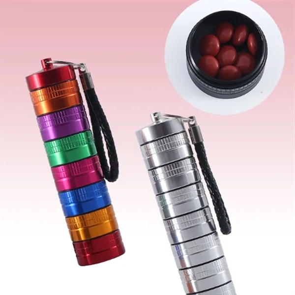 Stackable Aluminum Pill Organizer Keychain - Stackable Aluminum Pill Organizer Keychain - Image 4 of 4