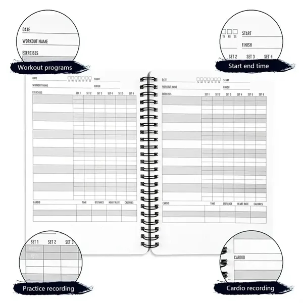 A5 Fitness Journal Spiral Coil Notebook - A5 Fitness Journal Spiral Coil Notebook - Image 3 of 4