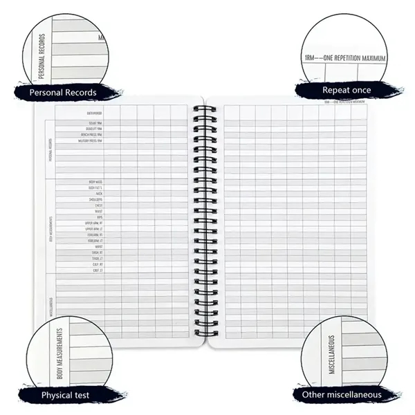 A5 Fitness Journal Spiral Coil Notebook - A5 Fitness Journal Spiral Coil Notebook - Image 4 of 4