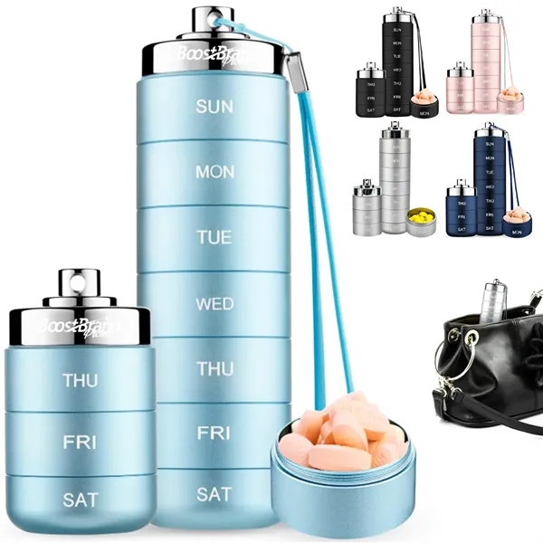 Stackable Aluminum Daily Pill Organizer & Travel Case - Stackable Aluminum Daily Pill Organizer & Travel Case - Image 0 of 6