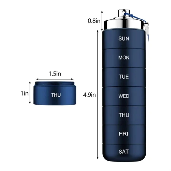 Stackable Aluminum Daily Pill Organizer & Travel Case - Stackable Aluminum Daily Pill Organizer & Travel Case - Image 1 of 6