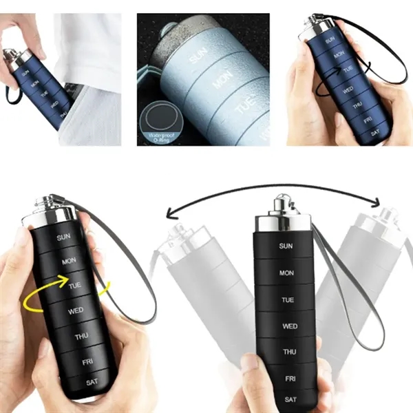 Stackable Aluminum Daily Pill Organizer & Travel Case - Stackable Aluminum Daily Pill Organizer & Travel Case - Image 4 of 6