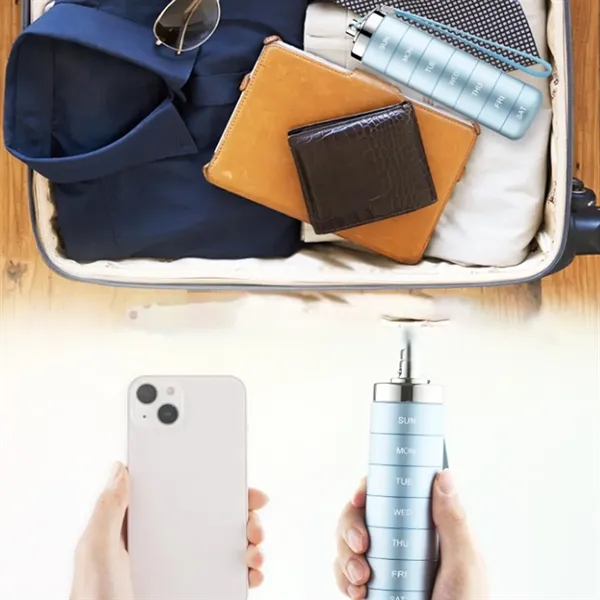 Stackable Aluminum Daily Pill Organizer & Travel Case - Stackable Aluminum Daily Pill Organizer & Travel Case - Image 5 of 6