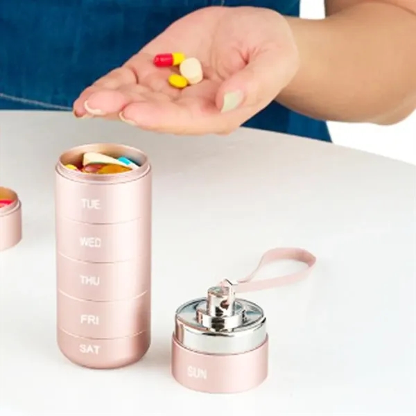 Stackable Aluminum Daily Pill Organizer & Travel Case - Stackable Aluminum Daily Pill Organizer & Travel Case - Image 6 of 6
