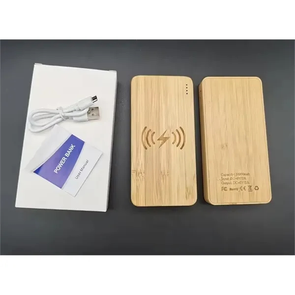 Bamboo Wooden Wireless Power Bank - Bamboo Wooden Wireless Power Bank - Image 2 of 3