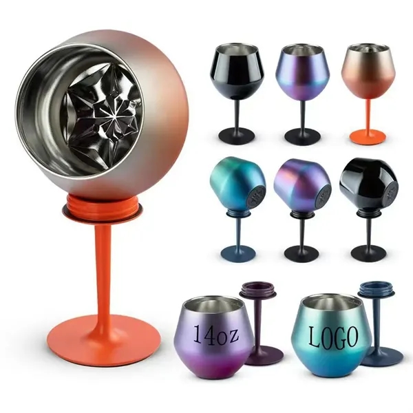 14oz Detachable Stainless Steel Wine Tumbler Cocktail Glass - 14oz Detachable Stainless Steel Wine Tumbler Cocktail Glass - Image 0 of 7