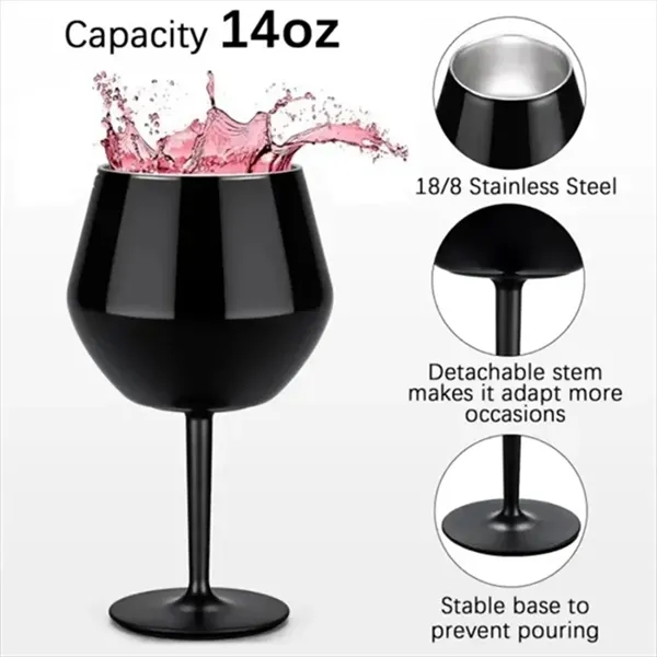 14oz Detachable Stainless Steel Wine Tumbler Cocktail Glass - 14oz Detachable Stainless Steel Wine Tumbler Cocktail Glass - Image 2 of 7