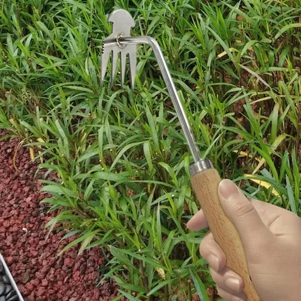 4 Teeth Dual Purpose Uprooting Weeding Tool Weed Puller - 4 Teeth Dual Purpose Uprooting Weeding Tool Weed Puller - Image 2 of 4