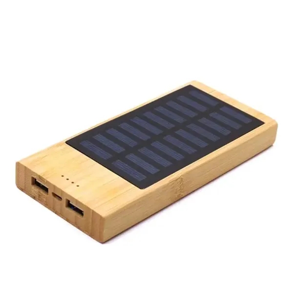 Bamboo Solar Panel Power Bank 10000mAh - Bamboo Solar Panel Power Bank 10000mAh - Image 0 of 2