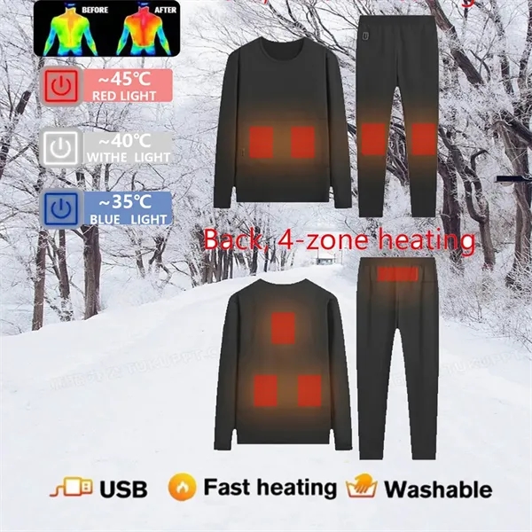 Heated fleece thermal underwear set - Heated fleece thermal underwear set - Image 2 of 2