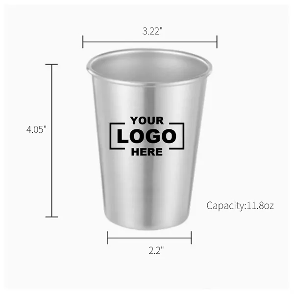 350ML Stainless Steel Beer Pint Cups - 350ML Stainless Steel Beer Pint Cups - Image 1 of 4
