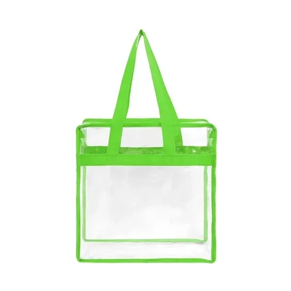 Clear Tote Bag With Zipper - Clear Tote Bag With Zipper - Image 1 of 6