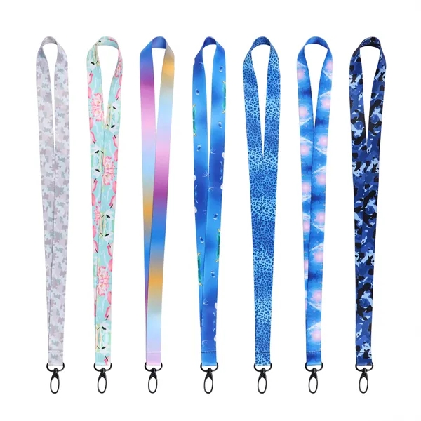 3/4" Polyester Custom Full Color Lanyard W/ Black Snap Hook - 3/4" Polyester Custom Full Color Lanyard W/ Black Snap Hook - Image 1 of 3