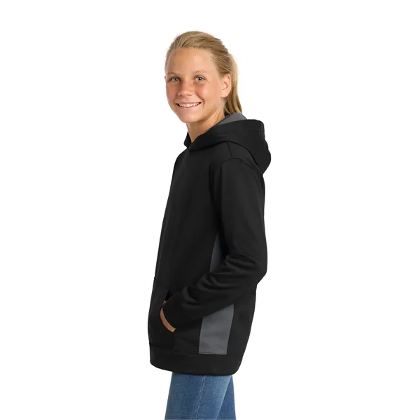 Sport-Tek Youth Sport-Wick Fleece Colorblock Hooded Pullo... - Sport-Tek Youth Sport-Wick Fleece Colorblock Hooded Pullo... - Image 2 of 19