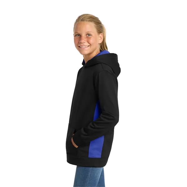 Sport-Tek Youth Sport-Wick Fleece Colorblock Hooded Pullo... - Sport-Tek Youth Sport-Wick Fleece Colorblock Hooded Pullo... - Image 12 of 19