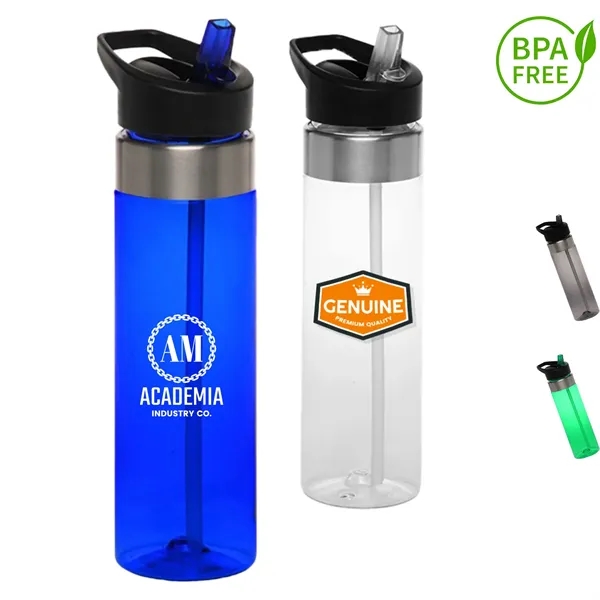 24 oz. BPA Plastic Translucent Sports Bottle w/ Flip-top lid - 24 oz. BPA Plastic Translucent Sports Bottle w/ Flip-top lid - Image 0 of 4