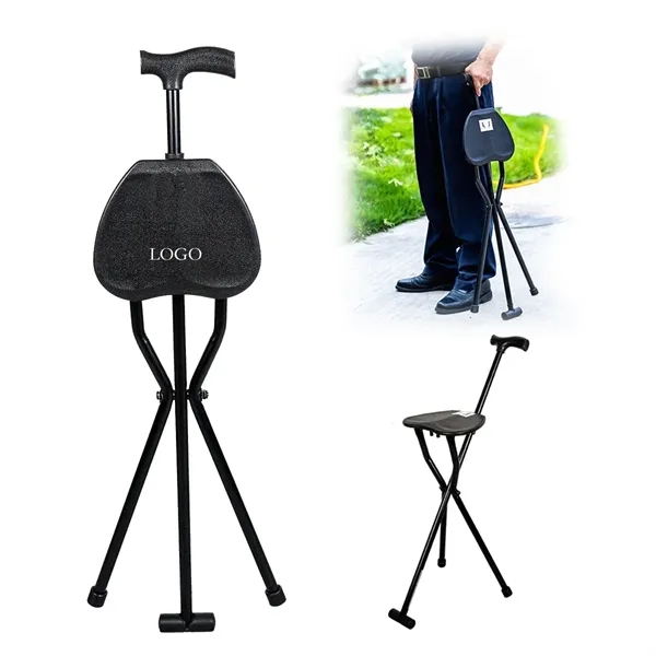 Lightweight Folding Cane With Seat - Lightweight Folding Cane With Seat - Image 0 of 6