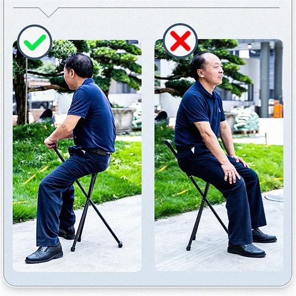 Lightweight Folding Cane With Seat - Lightweight Folding Cane With Seat - Image 3 of 6