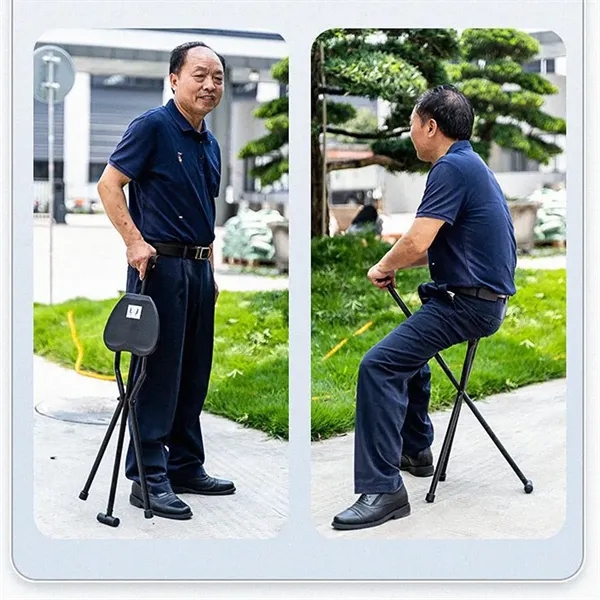 Lightweight Folding Cane With Seat - Lightweight Folding Cane With Seat - Image 4 of 6