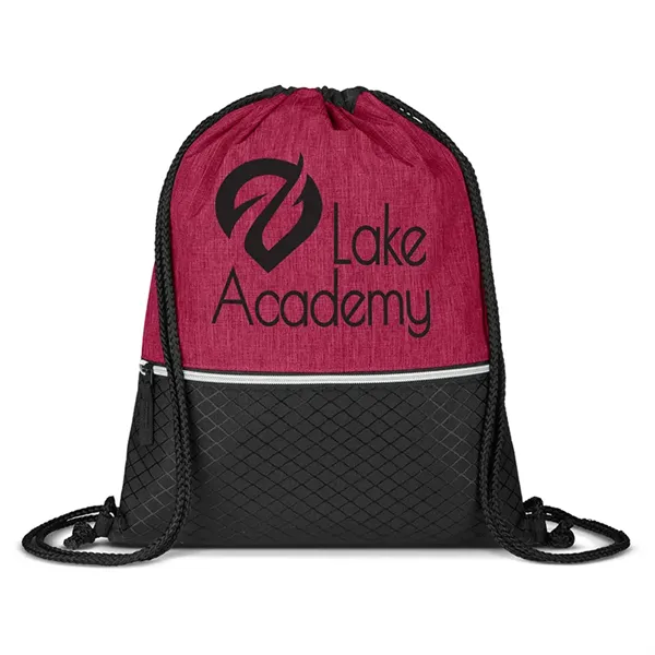 Crosshatch Heather Drawstring Backpack - Crosshatch Heather Drawstring Backpack - Image 0 of 9