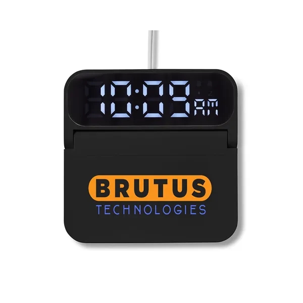 Foldable Alarm Clock & Wireless Charger - Foldable Alarm Clock & Wireless Charger - Image 0 of 4