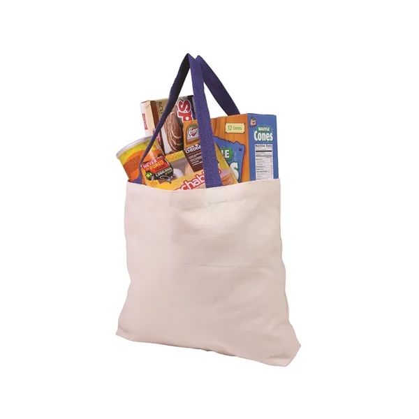 Cotton Canvas Tote Bag with Color Accents - Cotton Canvas Tote Bag with Color Accents - Image 5 of 11