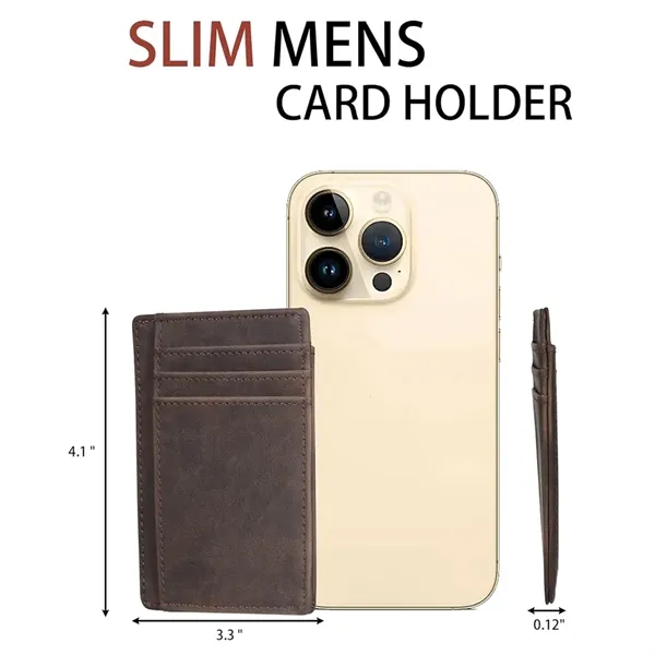 Leather RFID Blocking Medium Size Card Holder Wallet - Leather RFID Blocking Medium Size Card Holder Wallet - Image 1 of 5