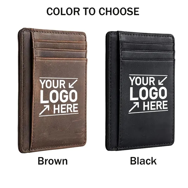 Leather RFID Blocking Medium Size Card Holder Wallet - Leather RFID Blocking Medium Size Card Holder Wallet - Image 2 of 5