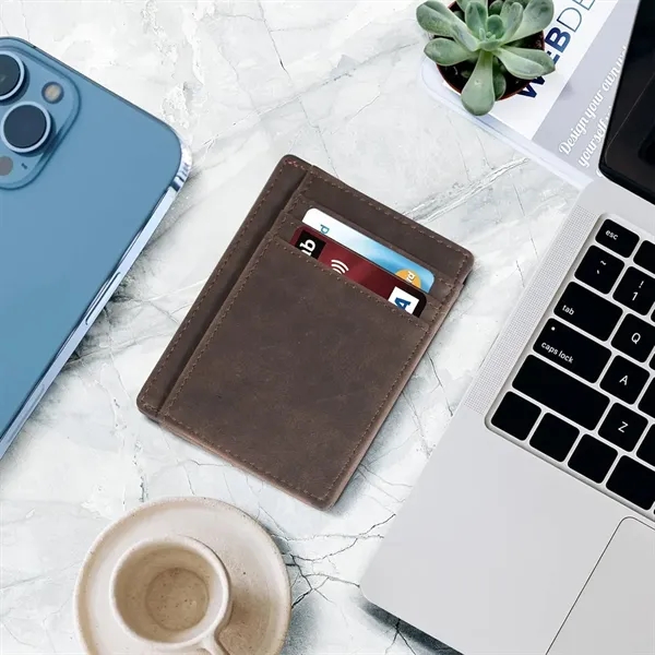 Leather RFID Blocking Medium Size Card Holder Wallet - Leather RFID Blocking Medium Size Card Holder Wallet - Image 5 of 5