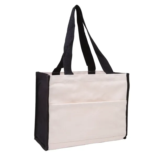 Cotton Gusset Accent Box Tote Bag - Cotton Gusset Accent Box Tote Bag - Image 0 of 5
