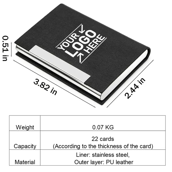 Business Professional PU Leather and Stainless Steel Wallet - Business Professional PU Leather and Stainless Steel Wallet - Image 1 of 5
