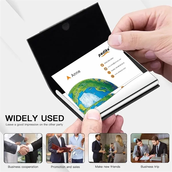 Business Professional PU Leather and Stainless Steel Wallet - Business Professional PU Leather and Stainless Steel Wallet - Image 4 of 5