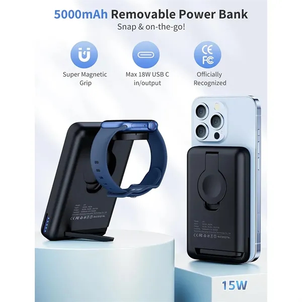 4 in 1 Detachable Magnetic Wireless Charging Power Bank - 4 in 1 Detachable Magnetic Wireless Charging Power Bank - Image 6 of 8