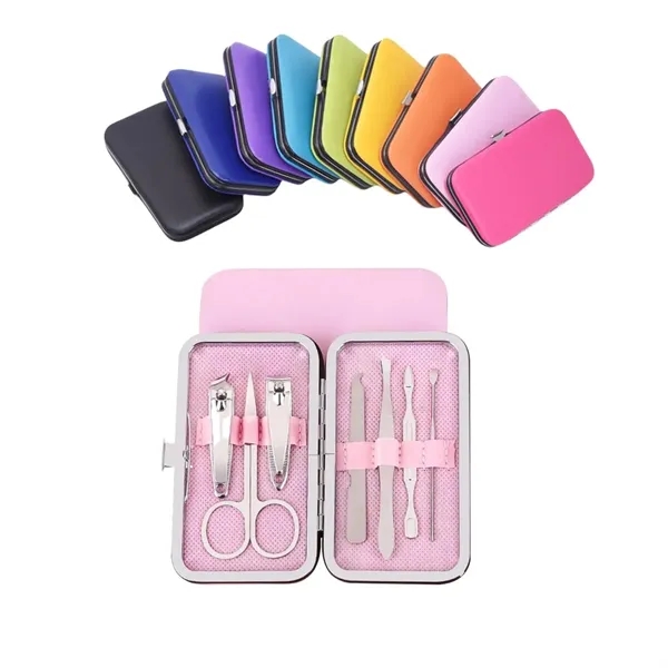 Breast Cancer Awareness 7pcs Nail Manicure Set With Case - Breast Cancer Awareness 7pcs Nail Manicure Set With Case - Image 1 of 1