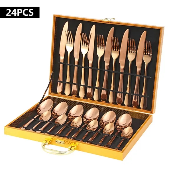 24-Piece Stainless Steel Flatware Set - 24-Piece Stainless Steel Flatware Set - Image 1 of 5