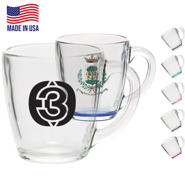 USA-Made 15.5 oz. Tapered Glass Mugs with Custom Logo - USA-Made 15.5 oz. Tapered Glass Mugs with Custom Logo - Image 0 of 7