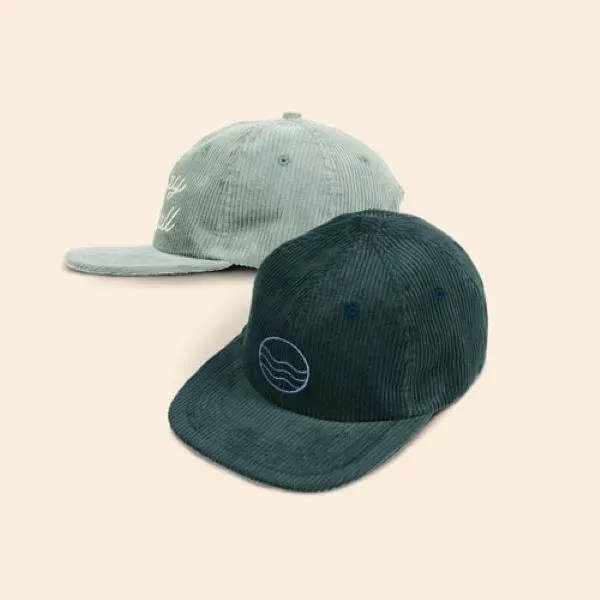 6-PANEL HAT - FLAT BRIM - UNSTRUCTURED - CORDUROY - 6-PANEL HAT - FLAT BRIM - UNSTRUCTURED - CORDUROY - Image 0 of 6