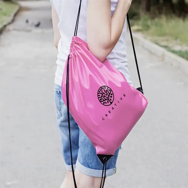Black Trim Drawstring Bag - Black Trim Drawstring Bag - Image 22 of 22